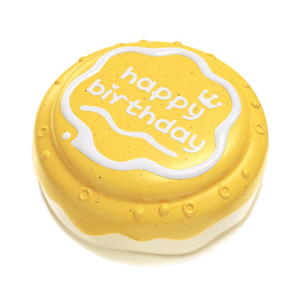 Interactive Indoor Dog Birthday Gift Ball Toy Funny Squeaky Chew Toy Cartoon Cute Birthday Cake Shape Daily Use TPR Pet Bag