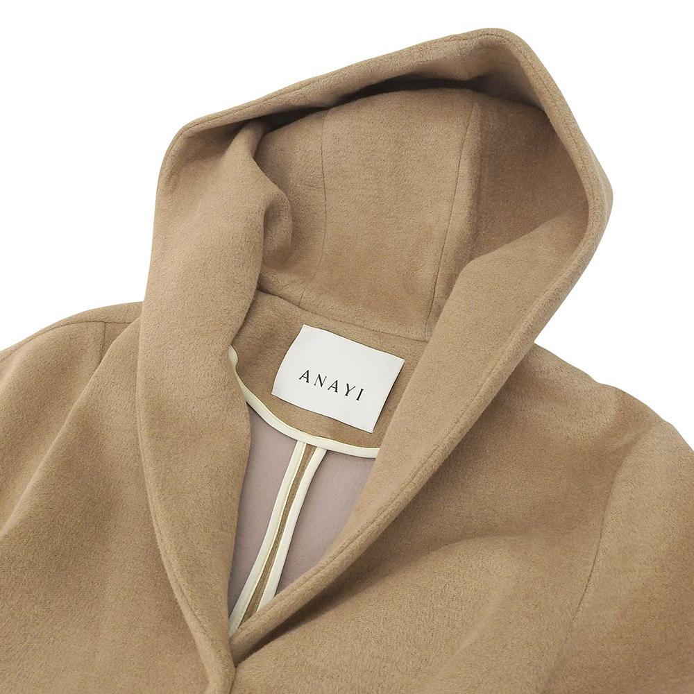 ANAYI Beautiful large collar hoodie coat, women's, beige, size 38, 2021 coat 38 beigeUsed