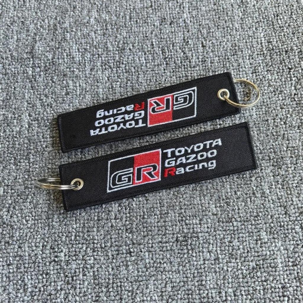 Car Embroidery Hanging Neck Straps keyrings Keychain For Toyota GR Sport Gazoo Racing Supra Yaris 86 Corolla RAV4 Prado Prius