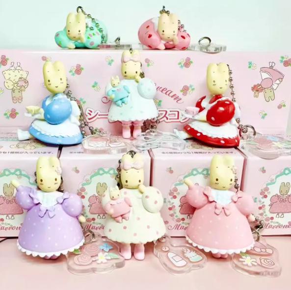 New product in stock Jasmine Rabbit Doll Pendant Acrylic Hanging Tag Blind Box Keychain French Floral Afternoon Tea Rabbit