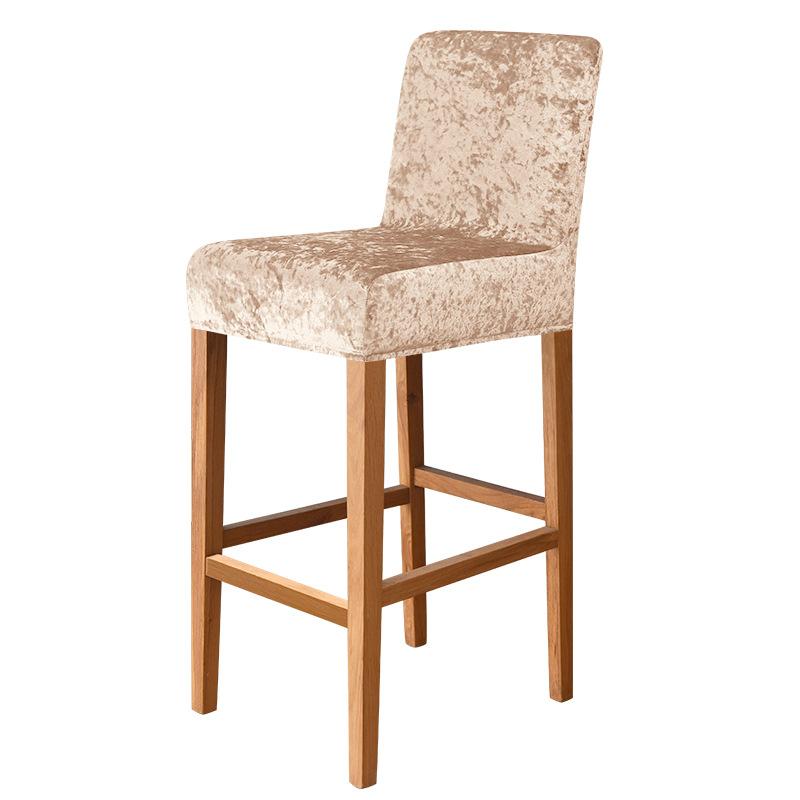 Glänsande tyg Kort rygg Stolsöverdrag Stretchdekor Barpall Stolsöverdrag för Club Dining Room Cafe Hem Liten storlek Sits Slipcover