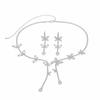 French-Style Earrings and Necklace Set Zirconia Butterfly Tassel Jewelry Sets  for Banquets
