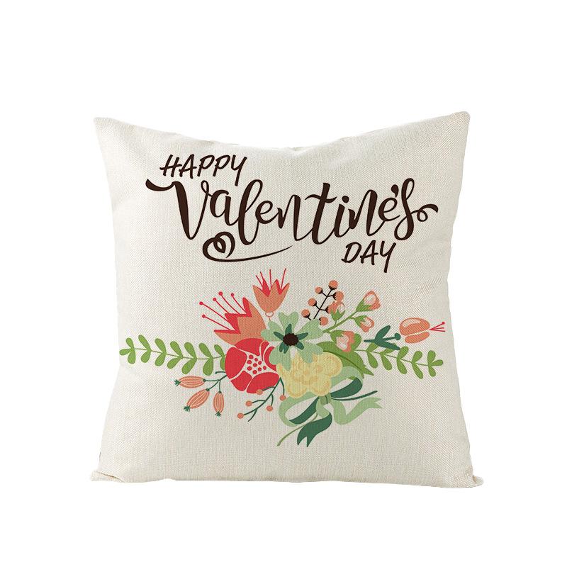 Valentine's Day Pillow Nordic Pink Car Rose Polyester Printed Cushion Sofa Cushion Home Products
