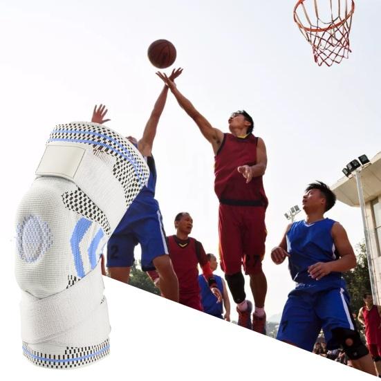 1 Pc Knee Sleeve Reduce Injuries Double Strapping Anti-collision Sweat Absorption Fitness Basketball Knee Protector Outdoor Sports