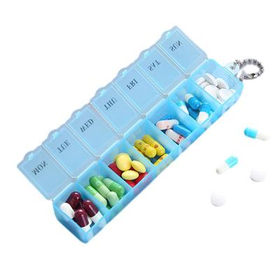 Pilulier transparent 7 jours, pilulier hebdomadaire, organiseur de rangement, pilulier, séparateur, mini pilulier 7 compartiments