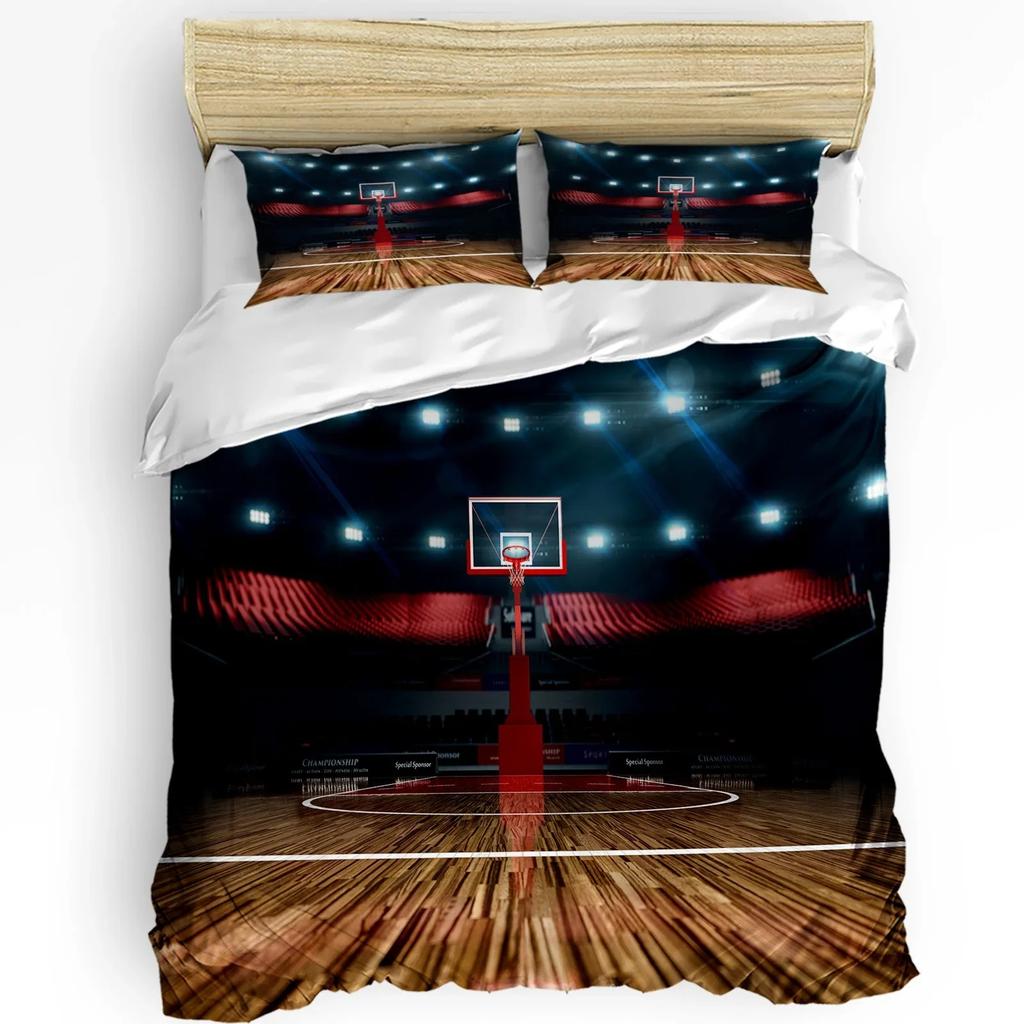 Basketball Silhouette Sports Bedding Set 3pcs Duvet Cover Pillowcase Boys Adult Quilt Cover Double Bed Set Home Textile