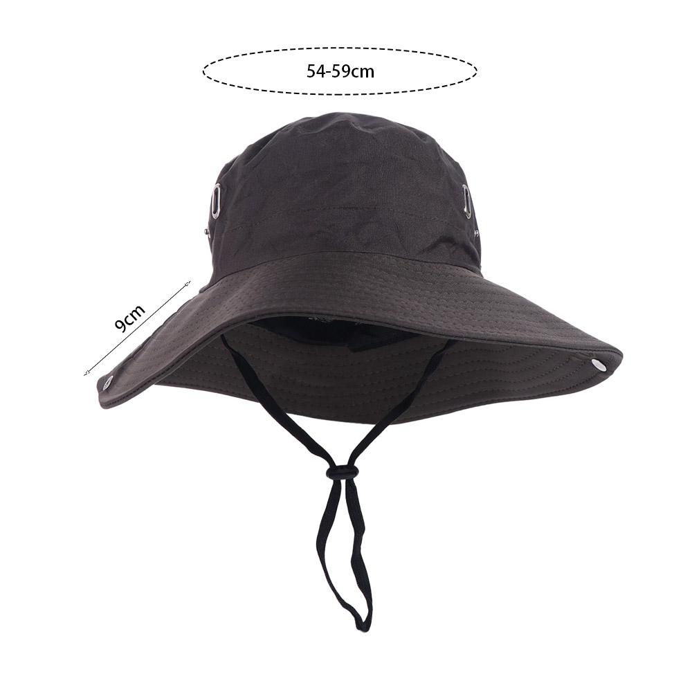 Hiking Wide Brim Sun Hat Waterproof Drawstring Bucket Hat Fashion Men's and Women's Hat  Outdoor
