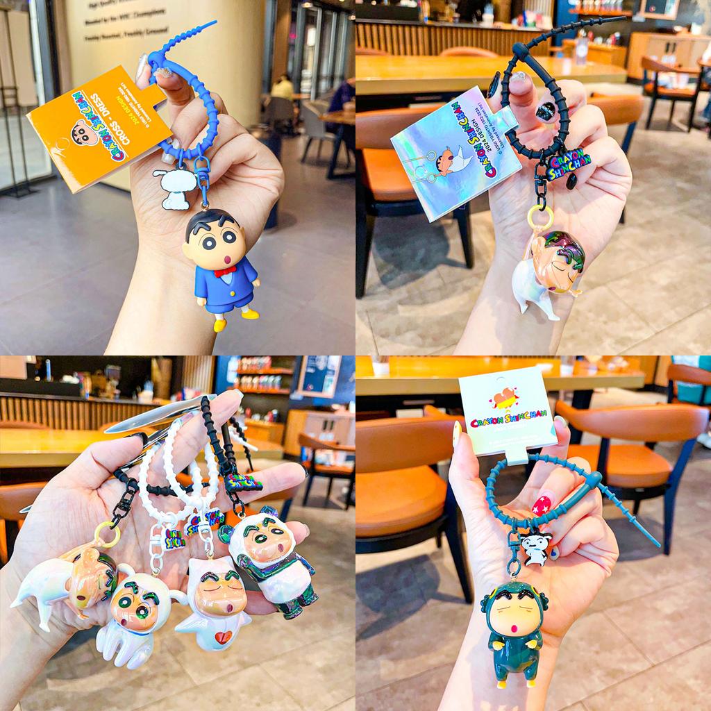 Adorable Crayon Shin-chan Pvc Alloy Keychain Cute Cartoon Pendant For Gifts And Accessories