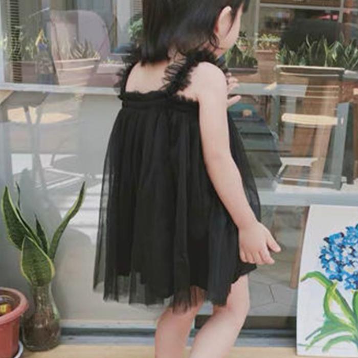 Kinderkleid Frühling Sommer Träger Kinderkleidung Baby Mädchen Kleidung Garn Ärmelloses Kleid Mädchen