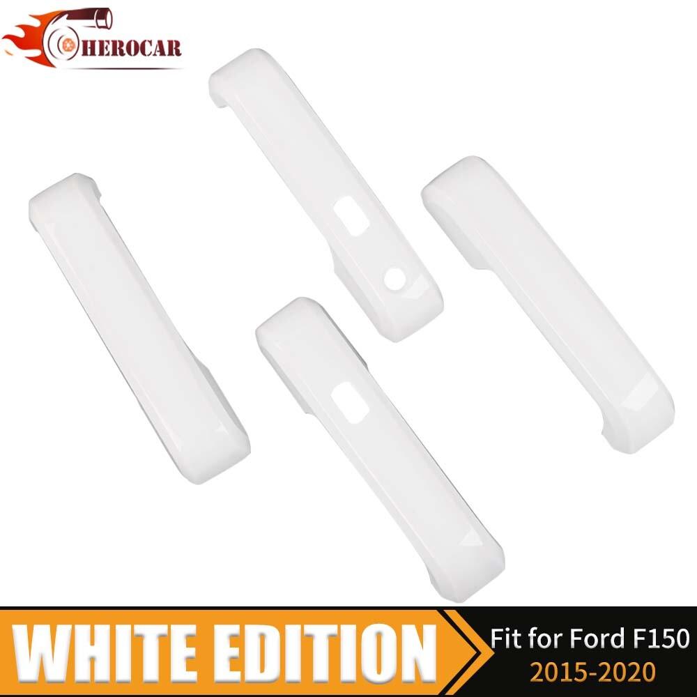 4PCS For 2015-18 2019 2020 FORD F150 Door Handle COVERS Oxford White Accessories