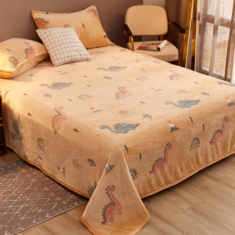 Cearşaf de pat din catifea Coral de iarnă, de uz casnic