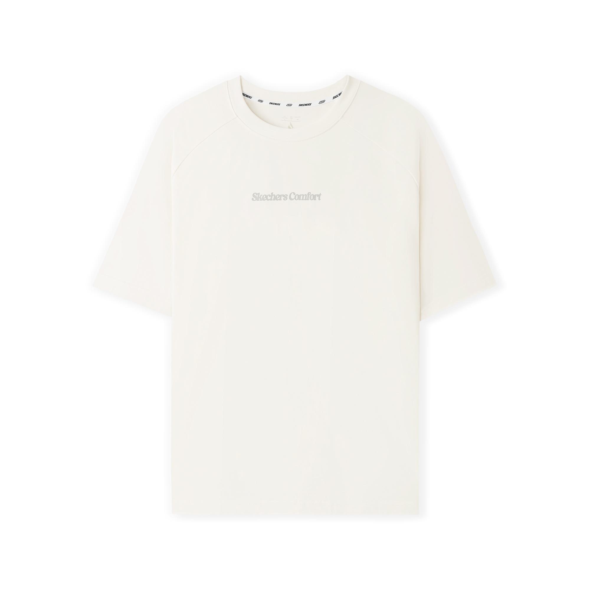 Skechers Breathable Versatile Sports Short Sleeve T-Shirt Unisex Tops Cotton-Candy-White L225U138-0074 M