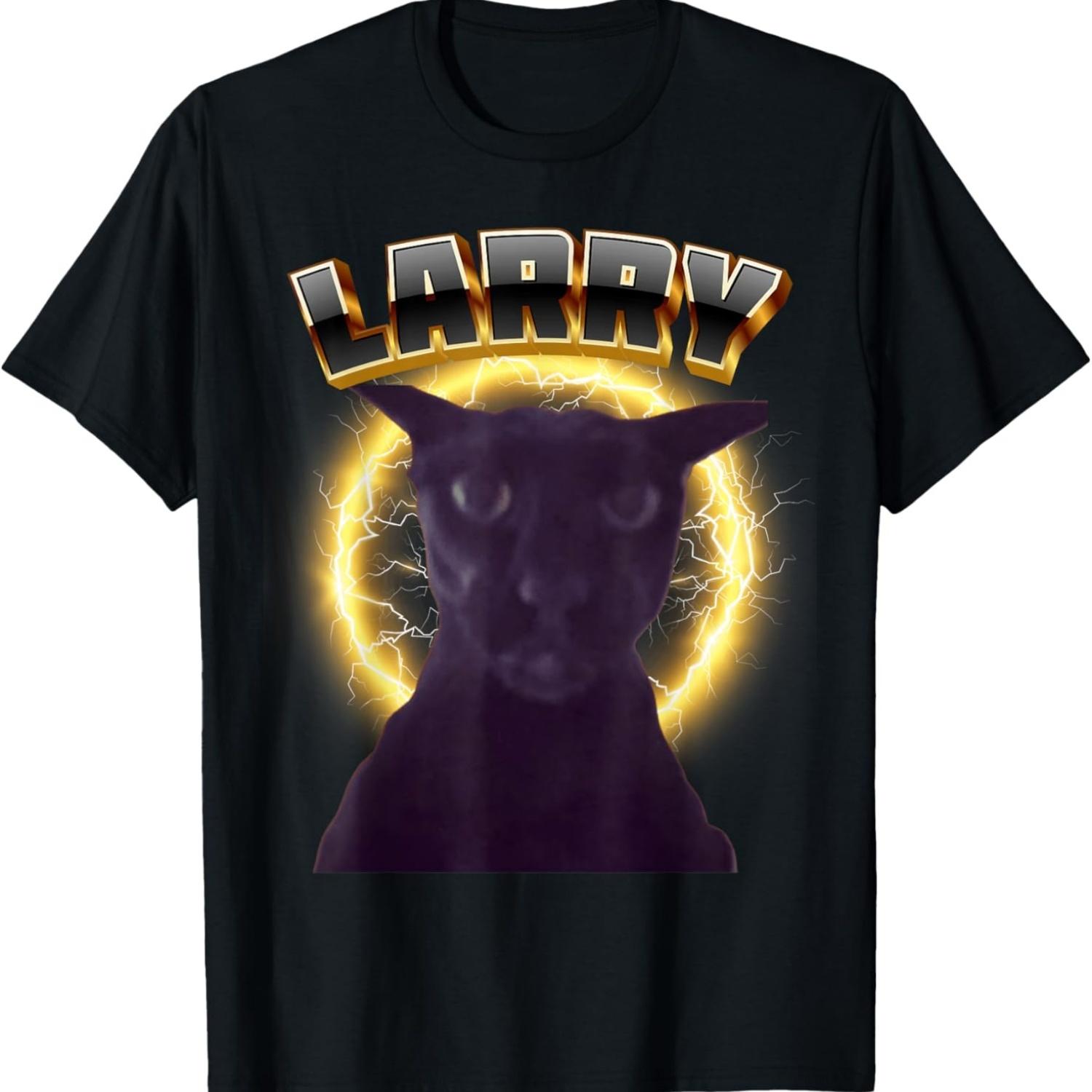 Evil Larry Meme Larry Cat Meme Cursed Memes Brainrot Memes T-Shirt S