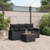 Vidaxl 4-Cz. Set da Salotto per Giardino, Cuscini, Rattan Nero PE