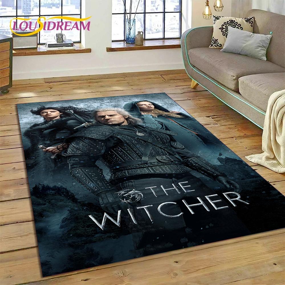 Tappeto The W-Witcher 3 Game Wild Hunt per Soggiorno Camera da Letto Decorazione Casa, Tappetino Antiscivolo Decorazione per Divano Zerbino