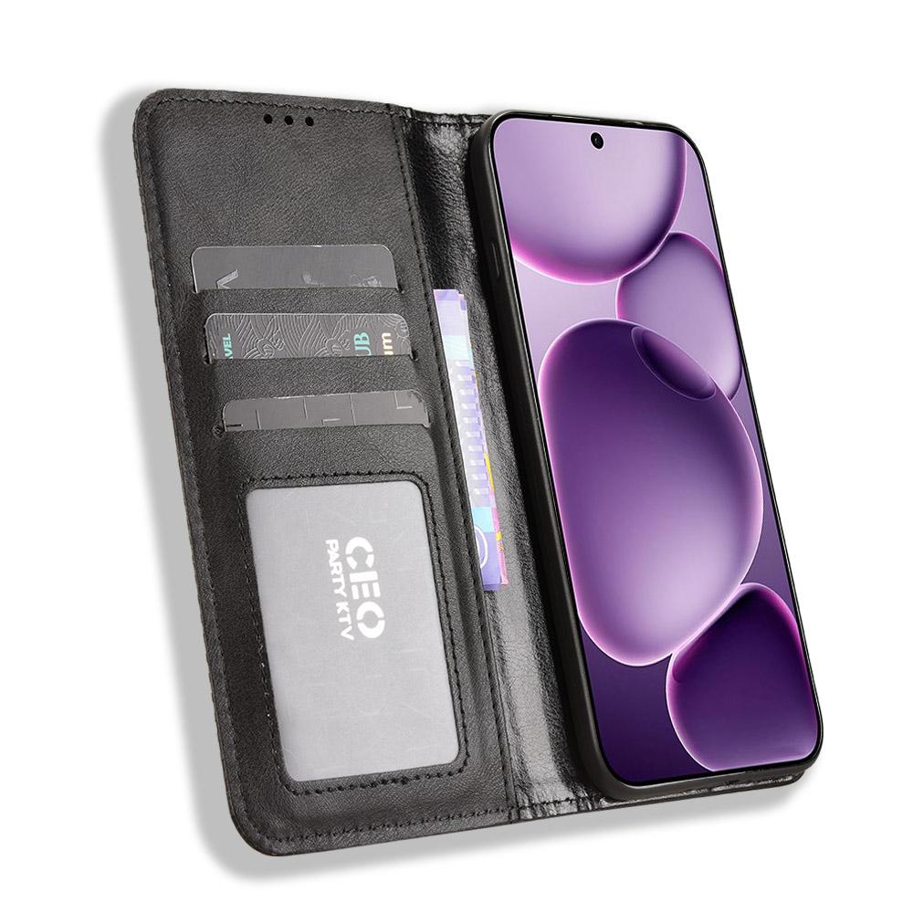 Für Oppo Find X8s+ 5G Lederhülle Brieftasche Ständer Retro Textur Handyhülle