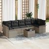 vidaXL 8-Piece Garden Sofa Set with Light Grey Cushions Rattan, 2-Seater Garden Sofa with Storage &; 3353951