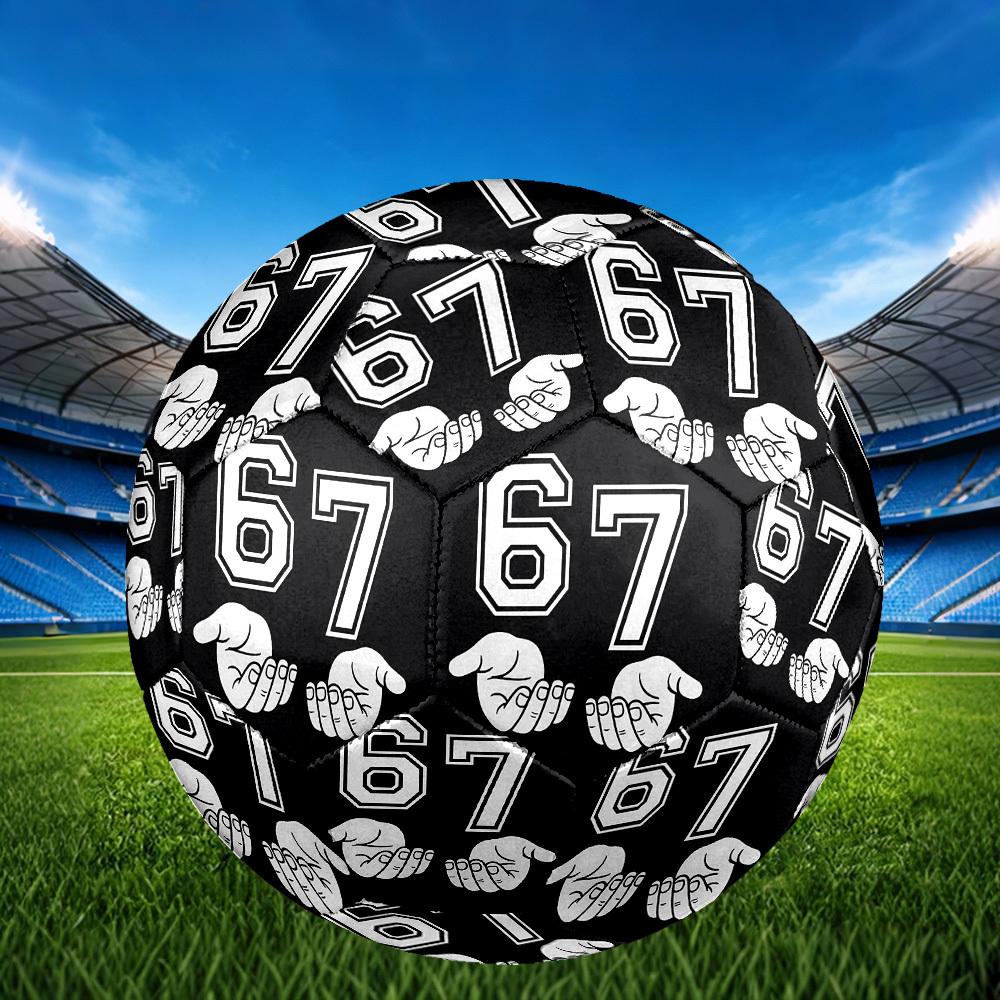 1pc Hands Numbers Theme Soccer Ball Football, Size 5, Lightweight PVC, Outdoor Training Soccer Ball,Gift C6552