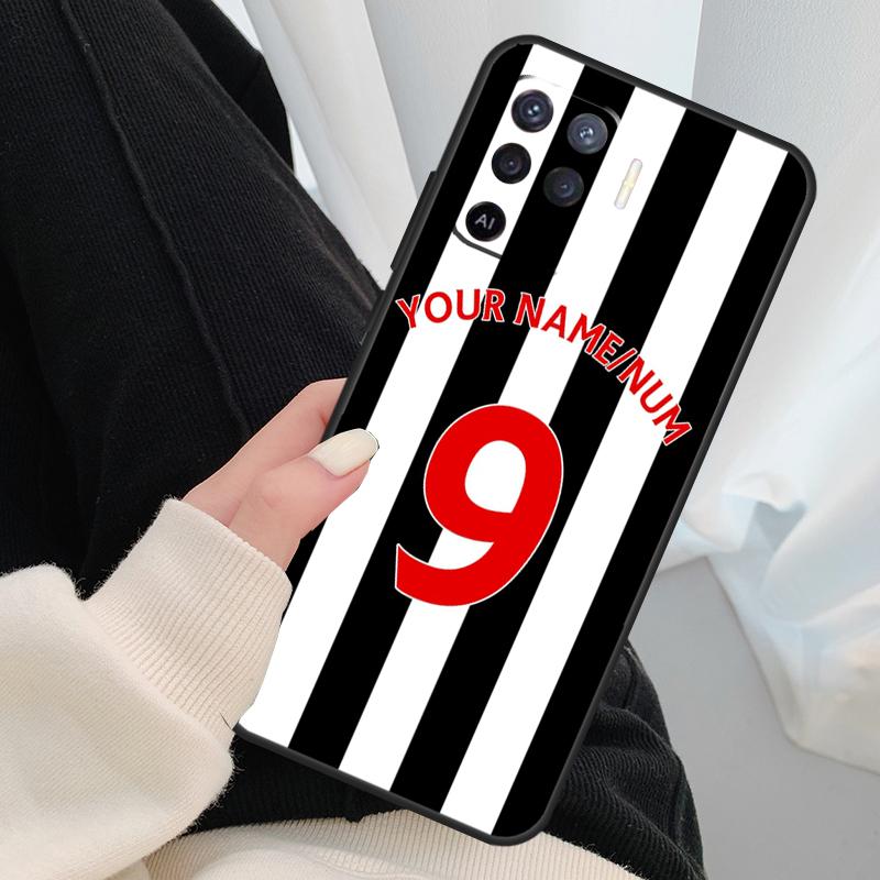 Personalised Football Number Strips Phone Case For OPPO A5 A9 2020 A31 A53 A53S A1K A15 A16 A52 A72 A83 A91 A93 A54 A74 A94