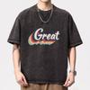 Printed Short-Sleeved T-shirt Men's New Summer Trendy Loose Crew Neck Casual Half-Sleeve T-shirt Top