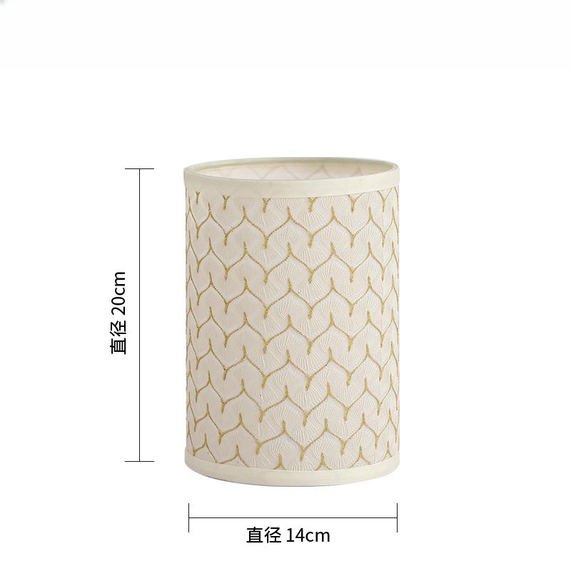 E27 Linen Fabric Metal Desk Lamp Cloth Lampshade 14/22/25cm Height Nordic Cloth Metal Lamp Shade Home Decoration