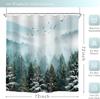 Winter Forest Shower Curtain Snowy Trees Mountain Scene Nature Art Peaceful Design Bath Decor Waterproof Fabric Home Accessories