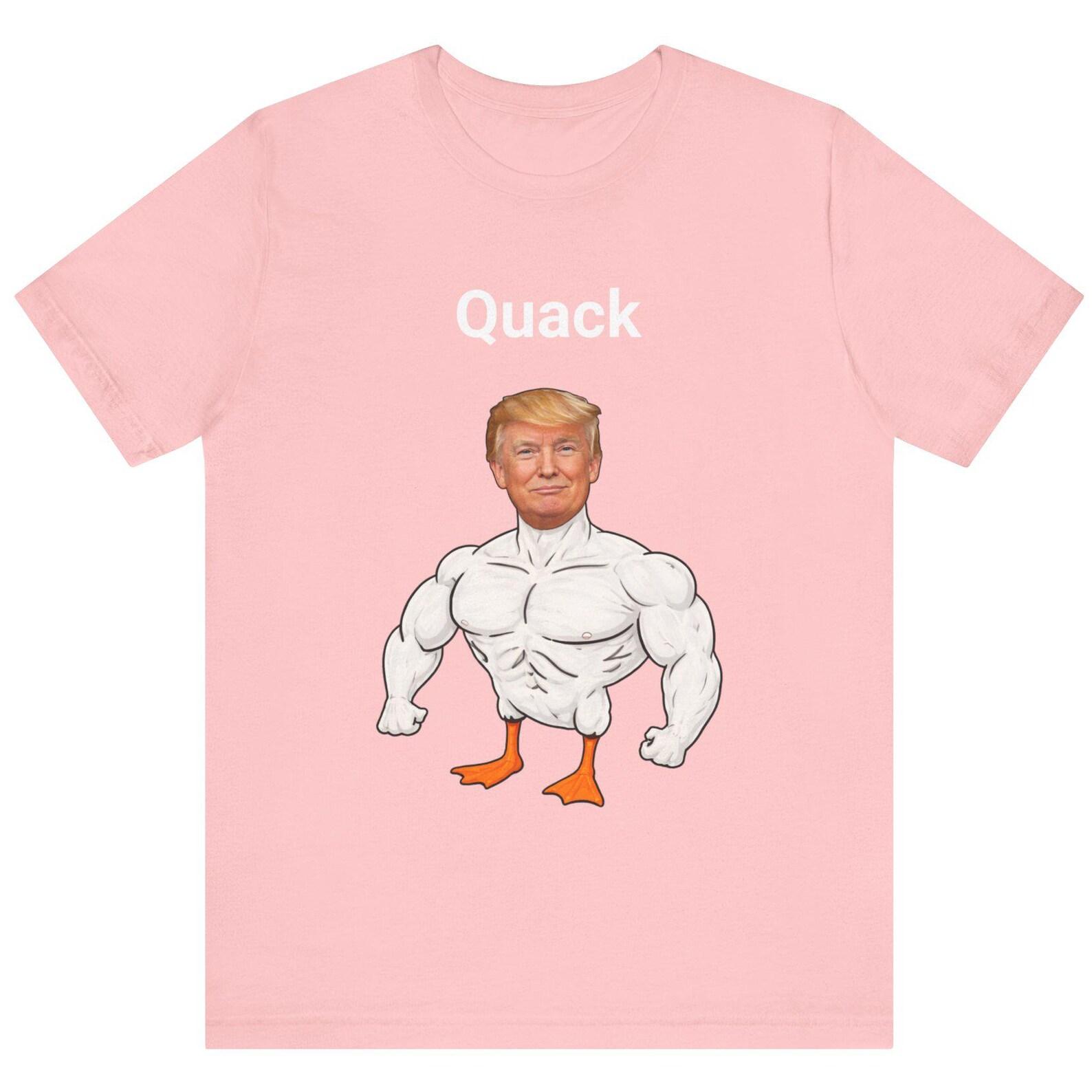 Funny Trump Duck Shirt Quack Meme Tee | Viral TikTok Graphic T-Shirt | Political Humor Streetwear Gift M