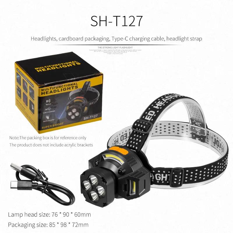 

Led Headlights Are Super Bright And Strong Torch Rechargeable Outdoor Mine Lights Induction Night Fishing Lights