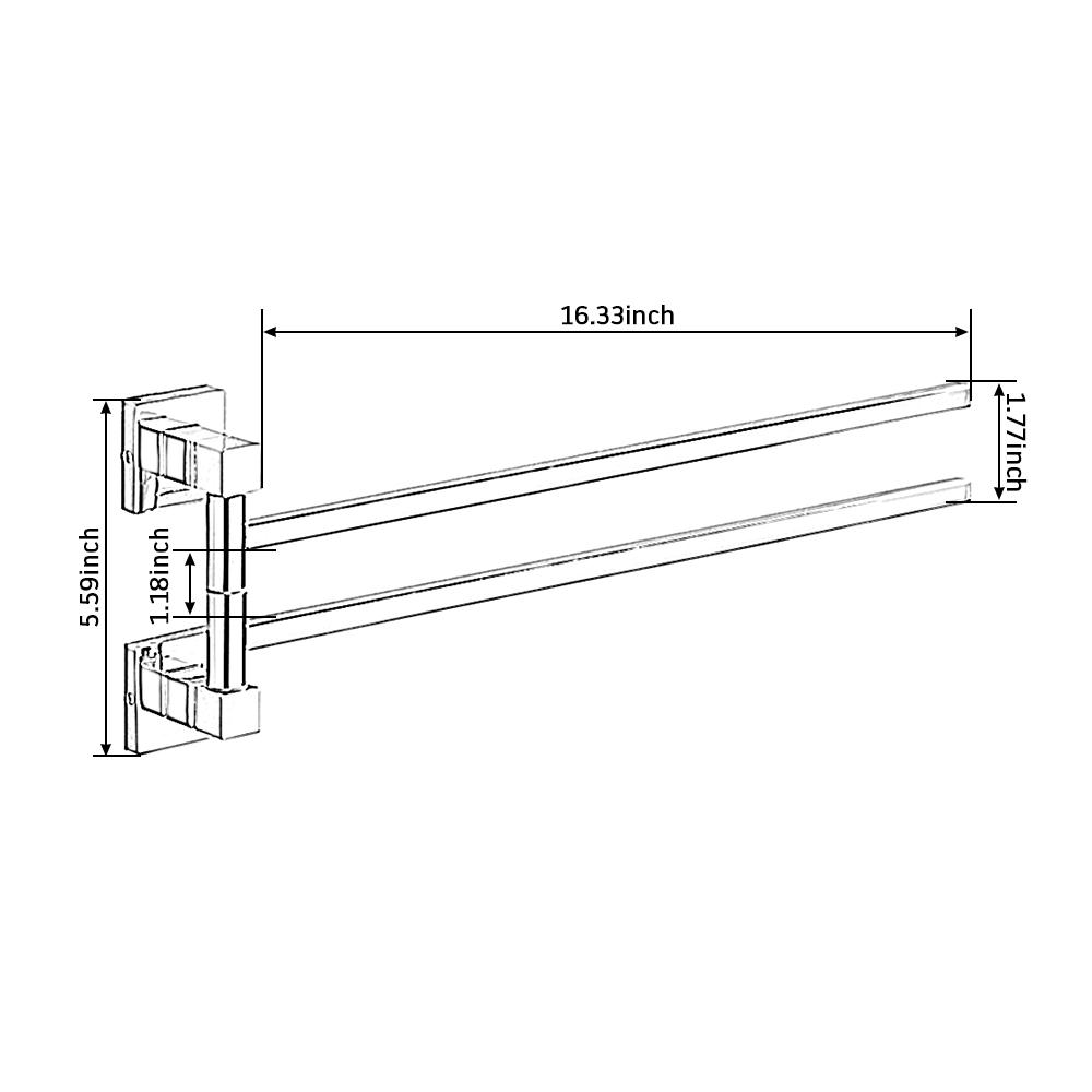 2/4 Swivel Towel Bars Hanger Stainless Steel Rotatable Bathrobe Towel Rack Holder Wall Mounted Bathroom Hardware