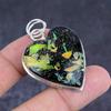 Natural Dichroic Glass Gemstone 925 Sterling Silver Jewelry Pendant 2.01" b1w93