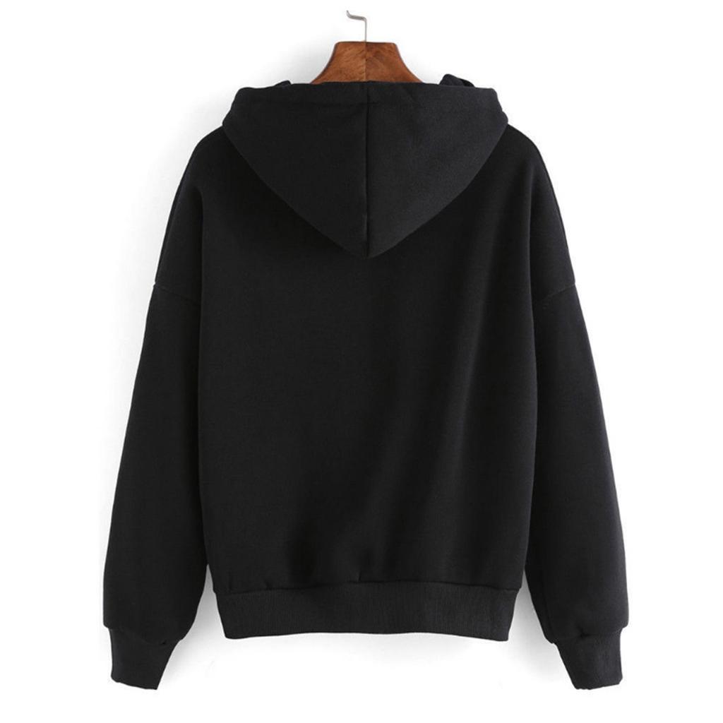 Loose Casual Printed Planet Printed Hooded Women's Sweatshirt