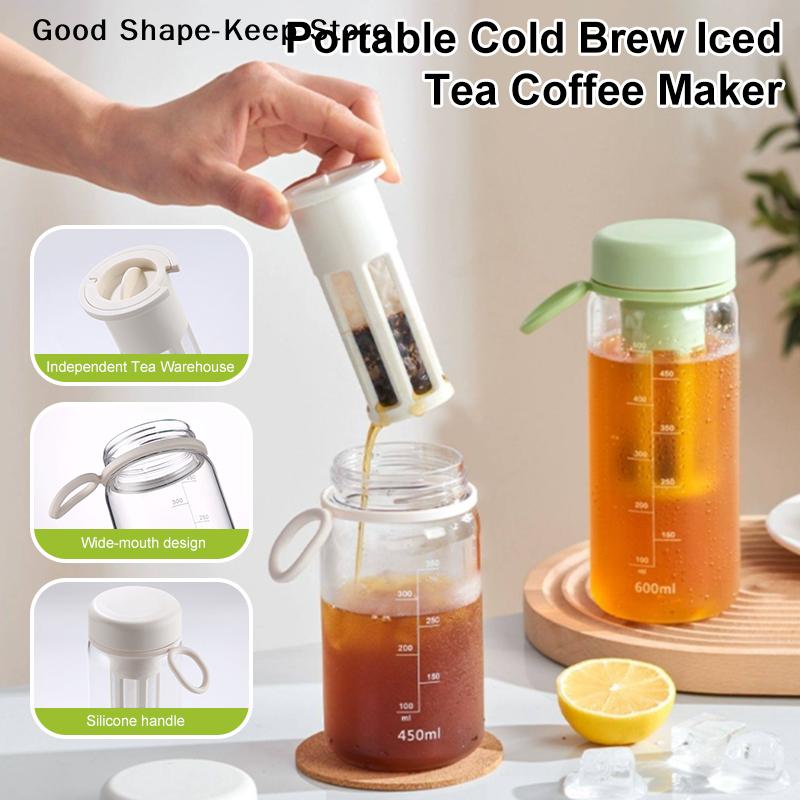 High-capacity Espresso Filter Bottle Cold Brew Coffee Pot Cold Brewing Pot Portable Iced Brew Coffee Maker Juice Coffe Kettle