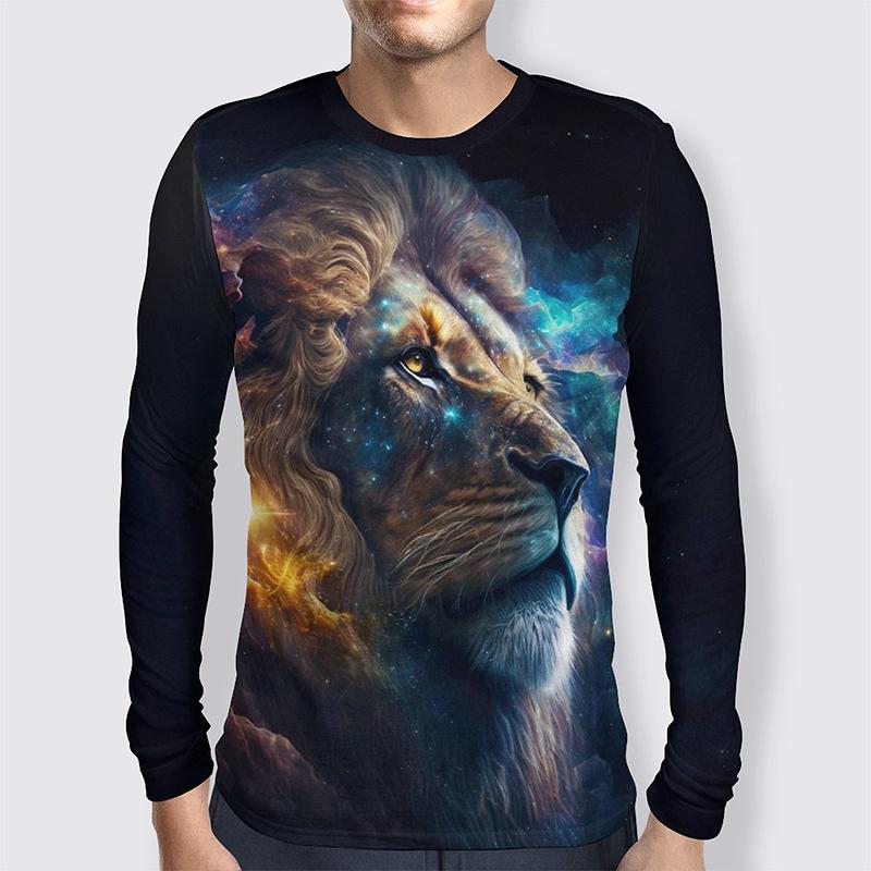

Новая винтажная футболка с 3D-принтом и рисунком животных для мужчин и женщин, осенние повседневные футболки с длинным рукавом, футболки большого размера с круглым вырезом, детская одежда 6XL