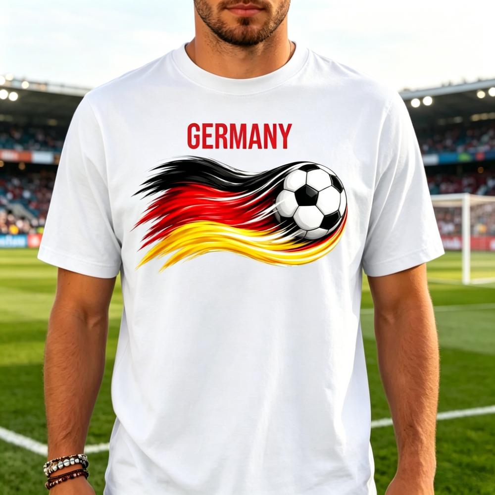 Germany Soccer Brush Stroke German National Flag Graphic TShirt Soccer Part Supplies Clothing Soccer Fans Men Women Cotton Tops