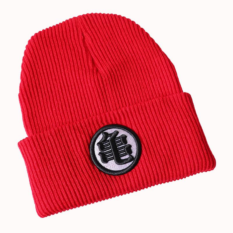 

Dragon Ball anime turtle embroidered knitted hat, wool hat, cold weather hat, pullover hat5Color Adjustable красный