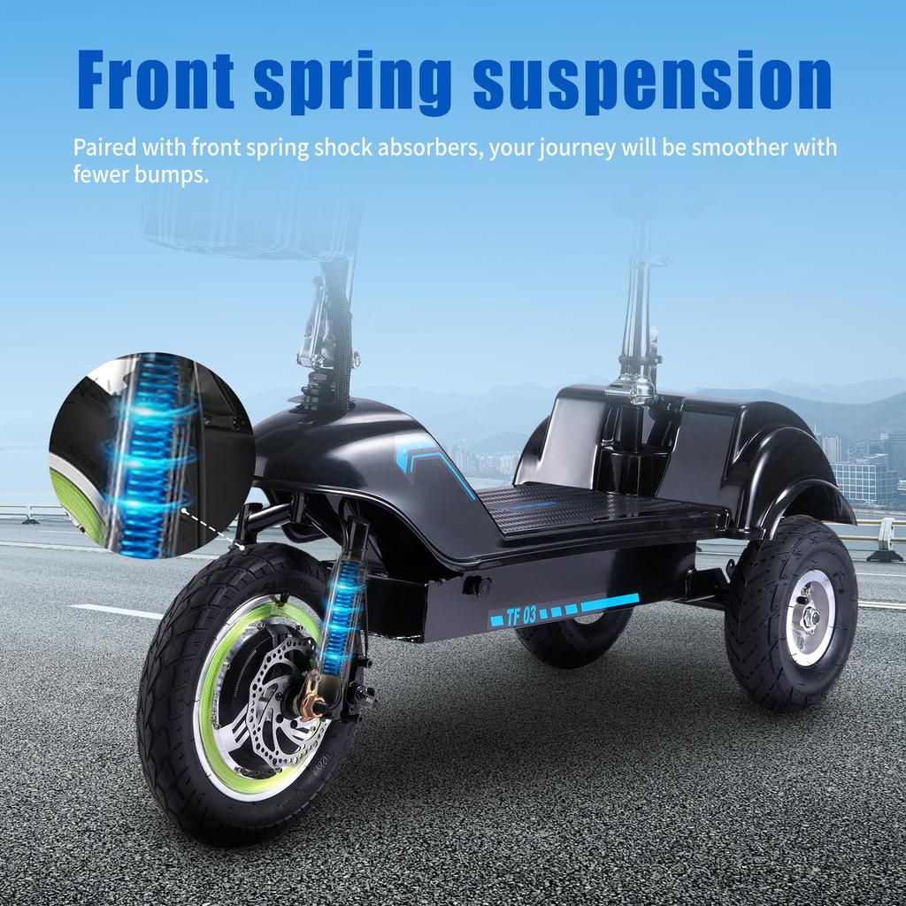 Three-wheeled Electric Scooter Twofish TF03 500W Motor 48V15Ah Battery 30km/h Max Speed 30km Max Range