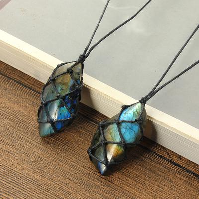 Natural Labradorite Necklace for Women Moonstone Sunstone Pendant & Necklace Divination Spiritual Meditation Buddha Yoga Jewelry