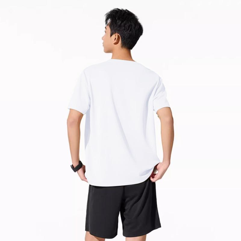 Seria Tenisa Stołowego Li Ning Jednokolorowy T-shirt z dekoltem w serek Oddychający z krótkim rękawem Szorty ze średnim stanem Zestaw sportowy casualowy Zestawy unisex AATV055-2