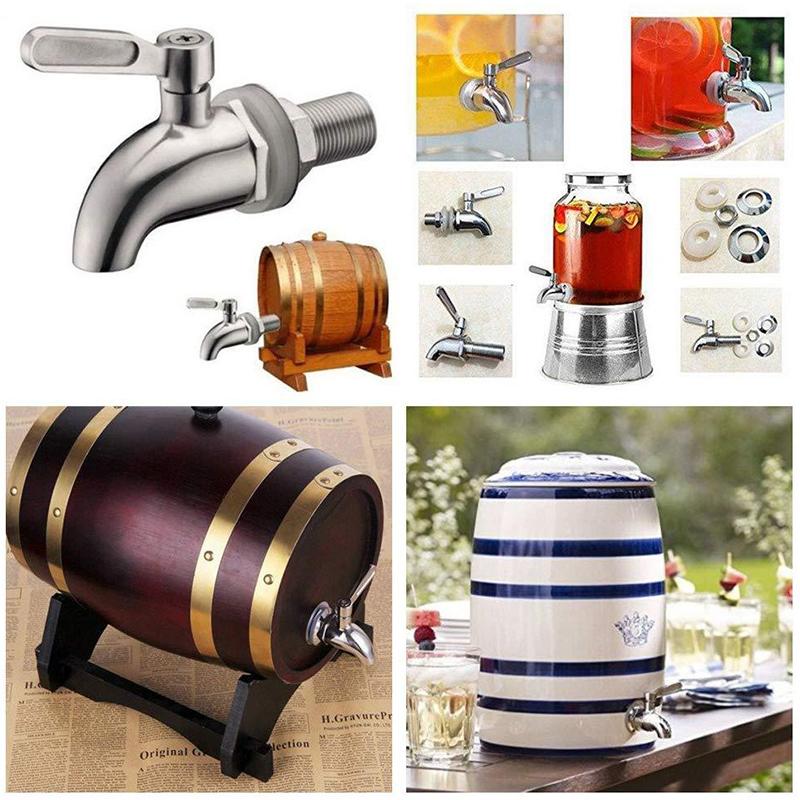 304 Stainless Steel Wine Barrel Replacement Faucet, Beverage Juice Water Barrel Faucet, Glass Wine Jar Faucet, Coffee Spigot