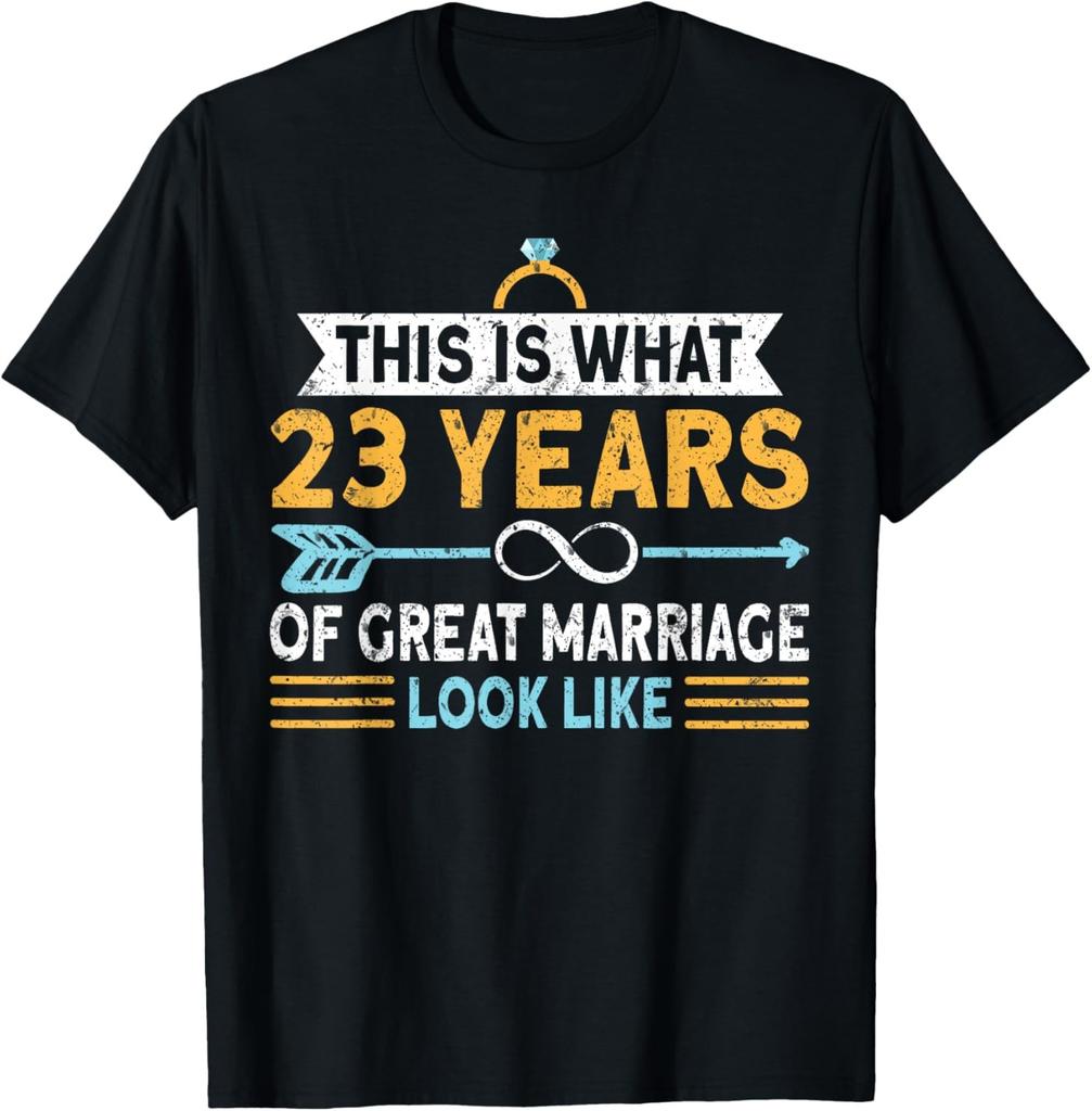 23 Years Of Great Marriage 23rd Wedding Anniversary T-Shirt