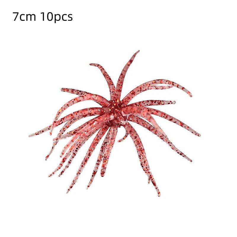 10Pcs TPE Sea Urchin Fishing Lures 4/7cm Soft Silicone Lifelike Baits for Saltwater Bream Offshore Fishing