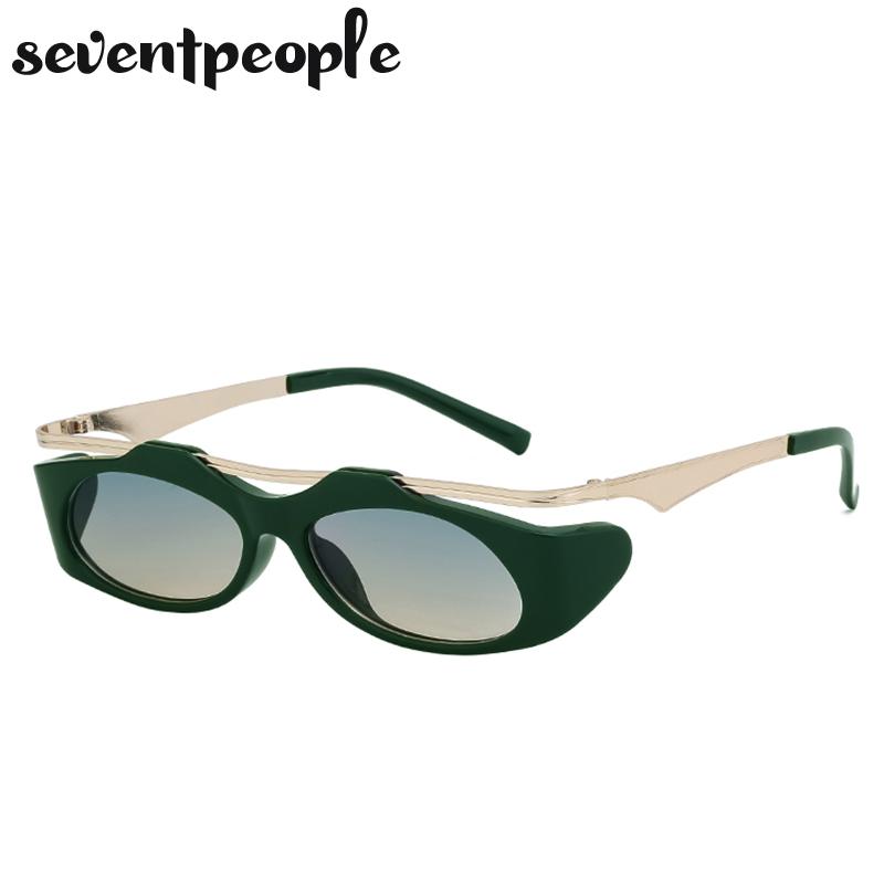 Y2K Punk Small Frame Oval Women Sunglasses  Luxury Brand Design Trendy Vintage Square Goggles Sun Glasses For Ladies Eyewear