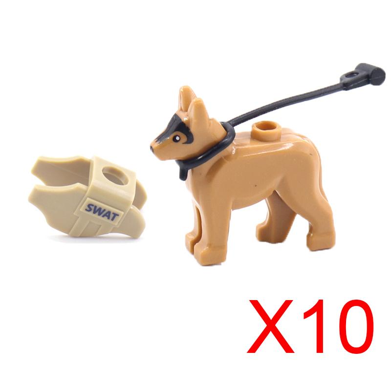 SWAT Spezialeinheit Bausteine Abrissanzug UNPKF Barett Weste Schild Waffen Kiste Pistole Raketenwerfer Polizeihund Bausteine Spielzeug