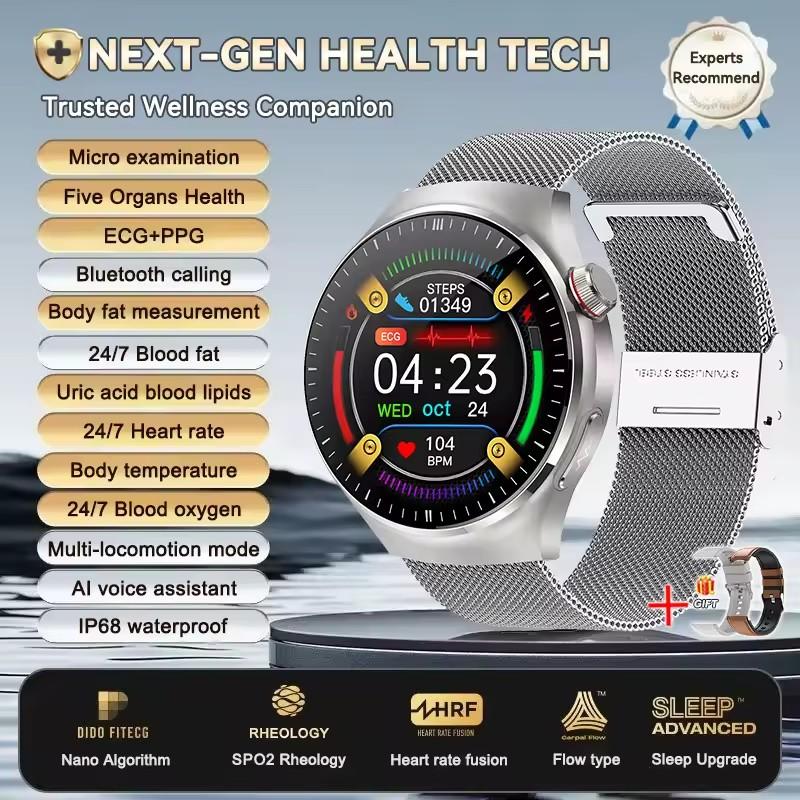 Men Smart Watch AMOLED ECG Health Monitoring Outdoors Flashlight Bluetooth Calling Sports Fitness Tracker TK27 Smartwatch