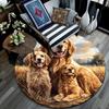Golden Retriever Round Area Rug,Carpet Rug for Living Room Bedroom Sofa Playroom Decor,Non-slip Floor Mat