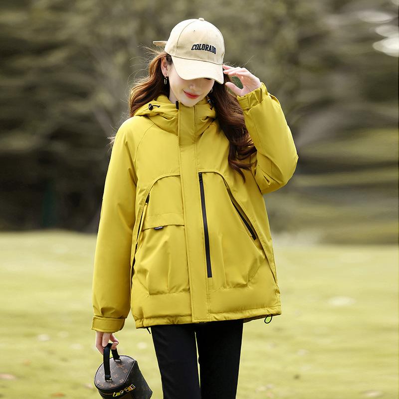 Winter jacket men's and women's short hooded loose large size Parker cotton-padded jacket cotton-padded jacket
