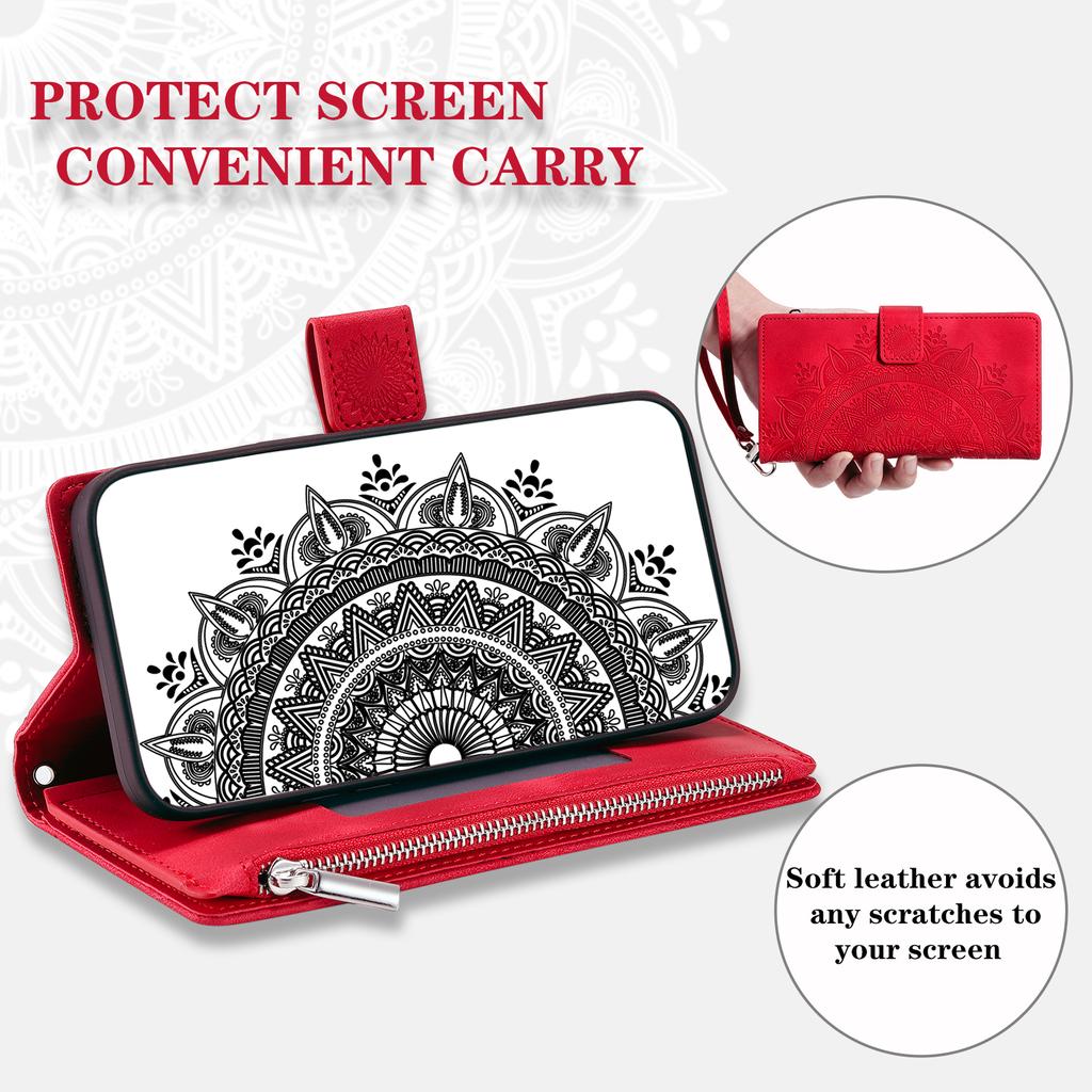 Style 006 For Samsung Galaxy A36 5G Wallet Case PU Leather Phone Cover Mandala Flower Pattern