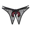 Kvinne Sex Gjennomsiktige truser Erotisk åpent skritt-thongs Blondetruser Sexy kvinnelig broderi underbukser Undertøy