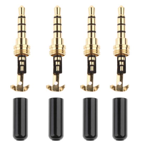 4Pcs DIY 3.5mm Jack Male Headphone Plug Converter Adapter Replacement Parts