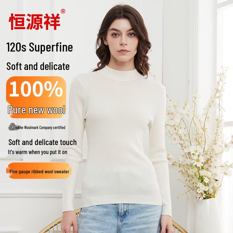 Hengyuanxiang Women's 100% Wool Knit Sweater